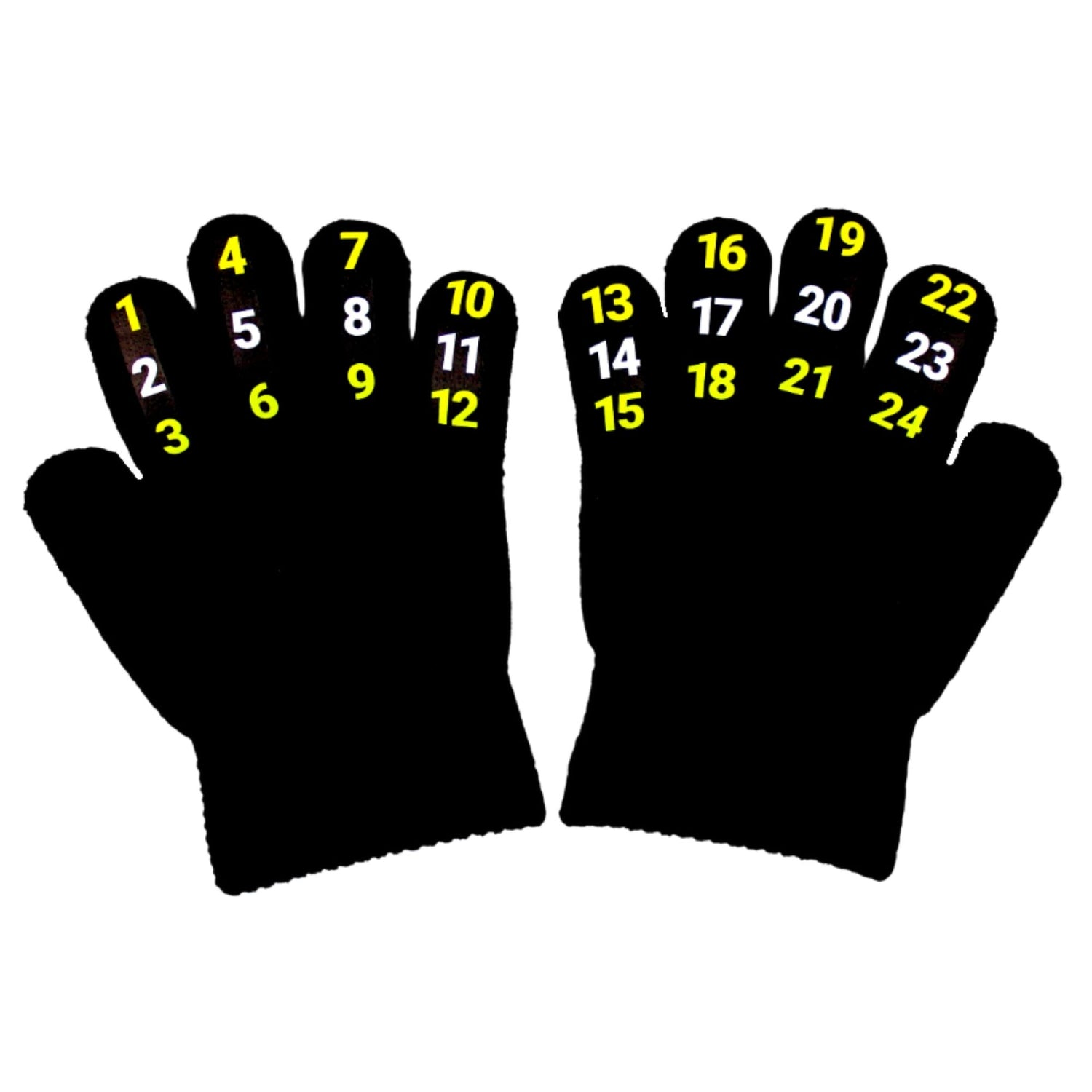Glove scholars number gloves for simple addition subtractions for kids black acrylic