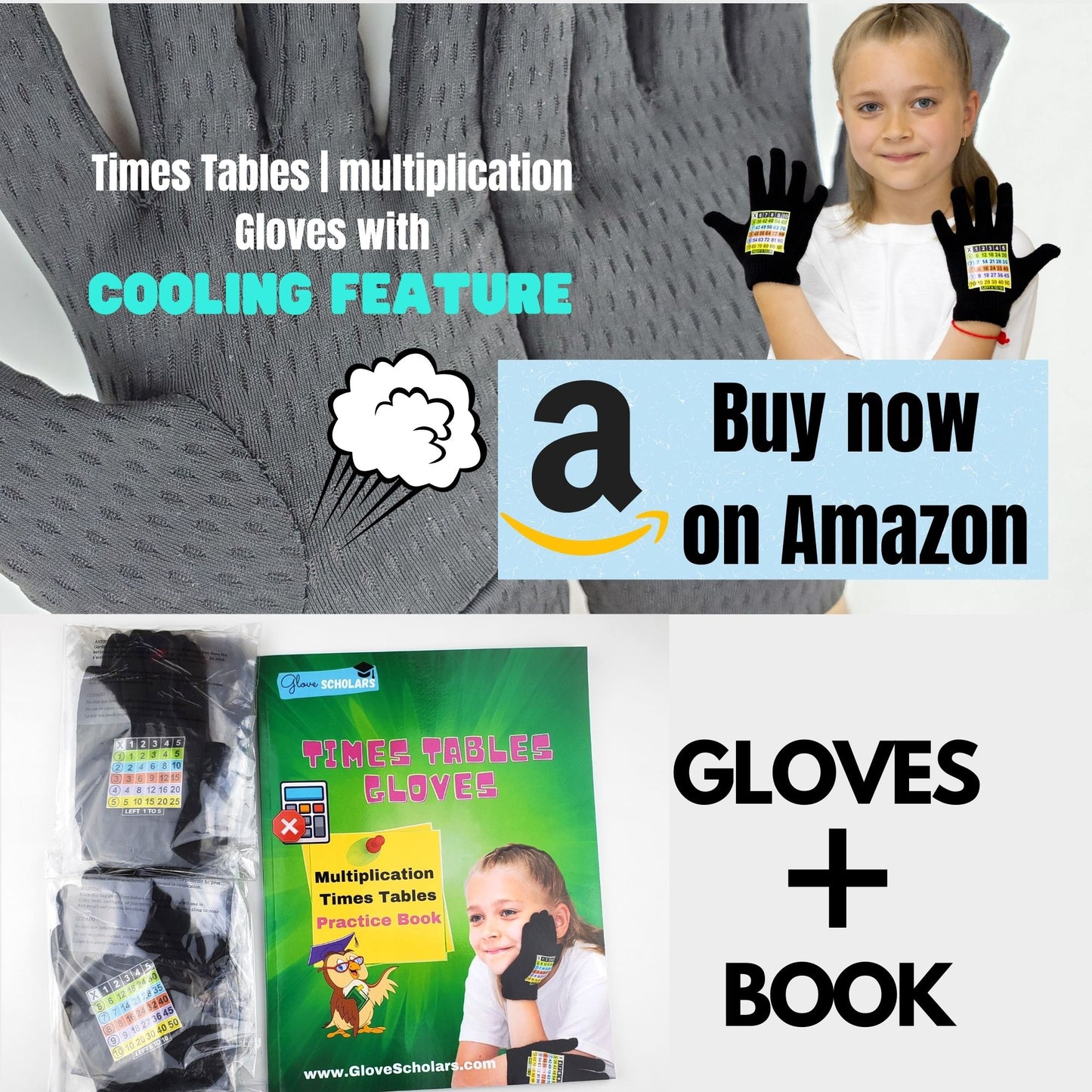 Times Tables Gloves with Practice Book