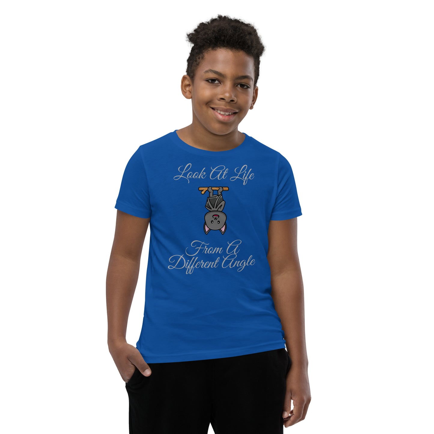 Look at life from a different angle | Motivational | Youth Short Sleeve Unisex T-Shirt Draft