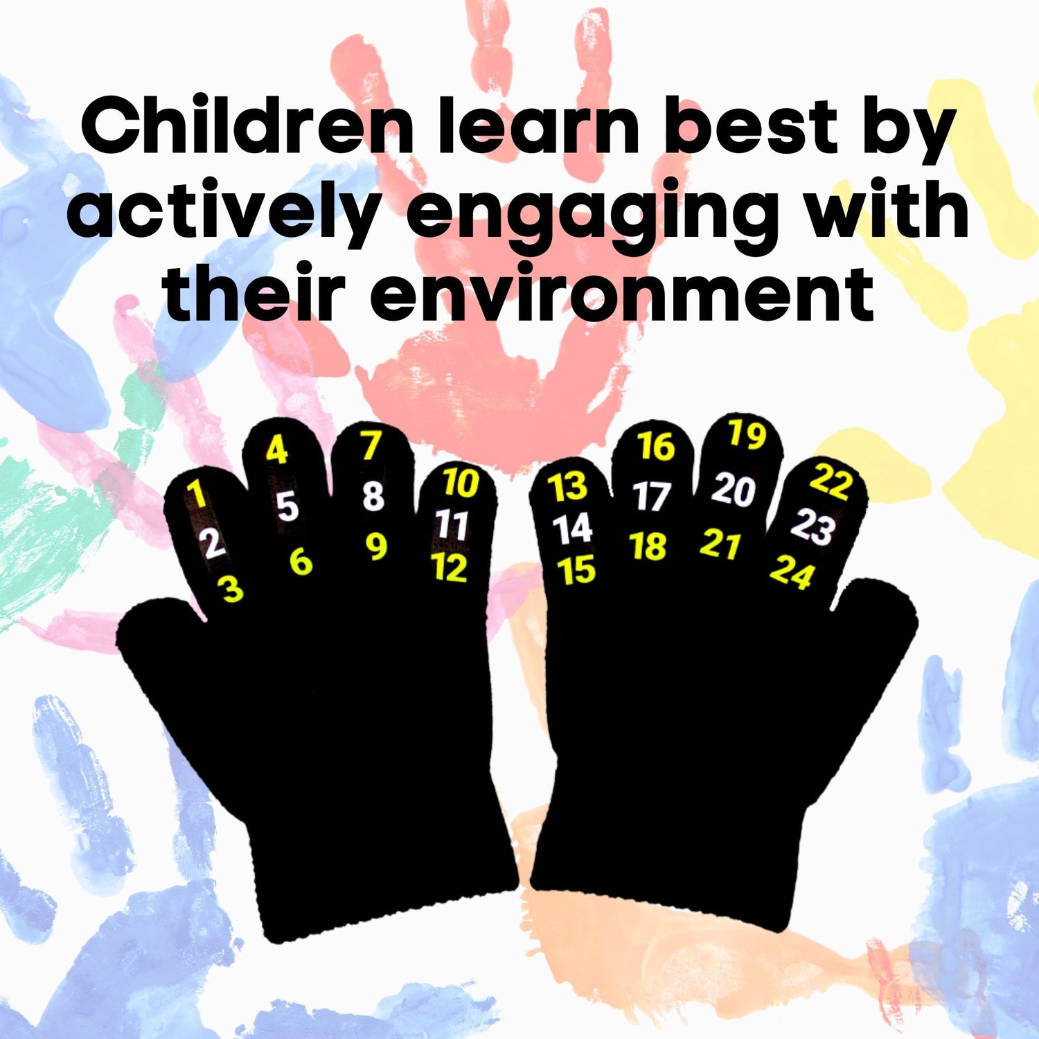 Glove scholars number gloves for simple addition subtractions for kids black acrylic gloves