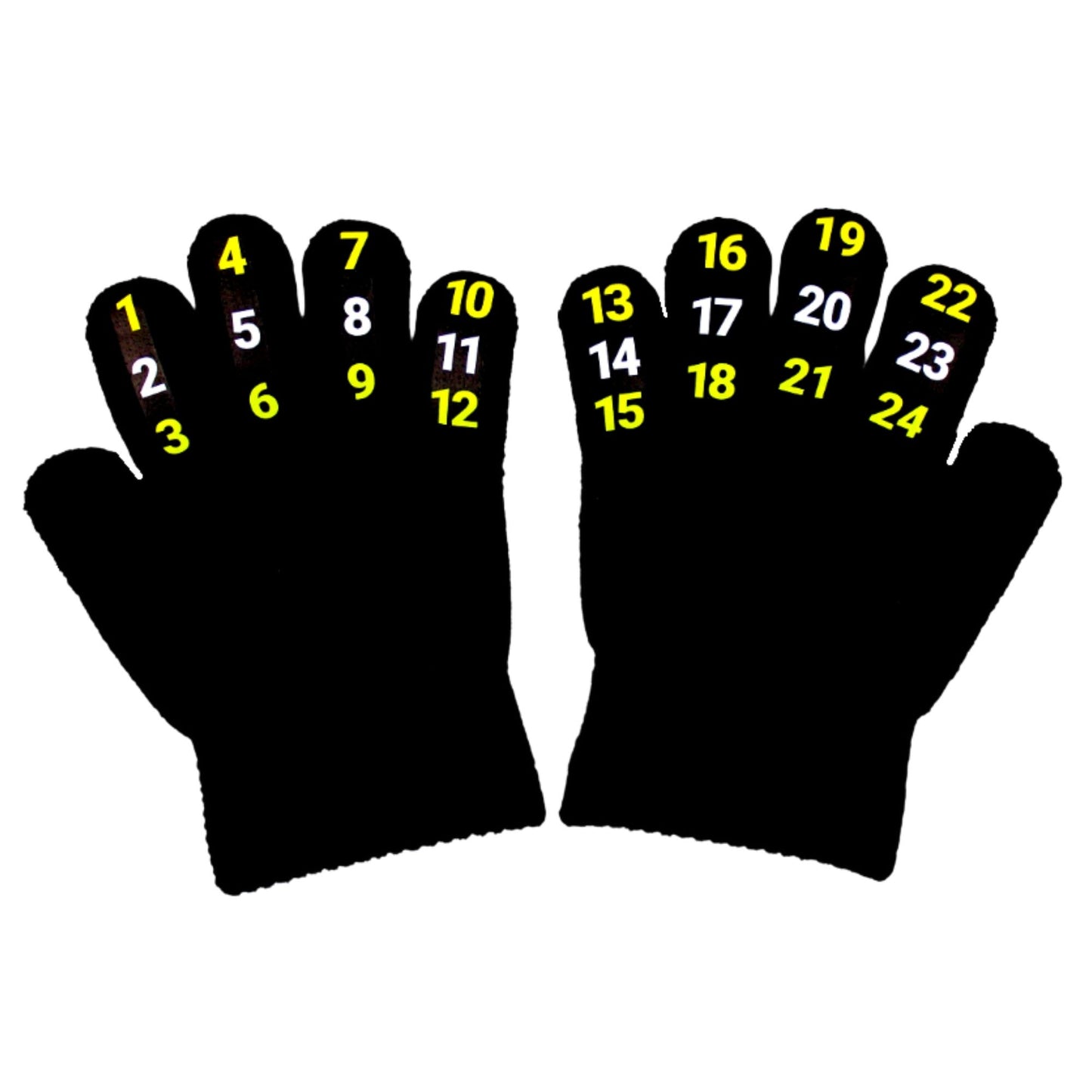Glove scholars number gloves for simple addition subtractions for kids black acrylic