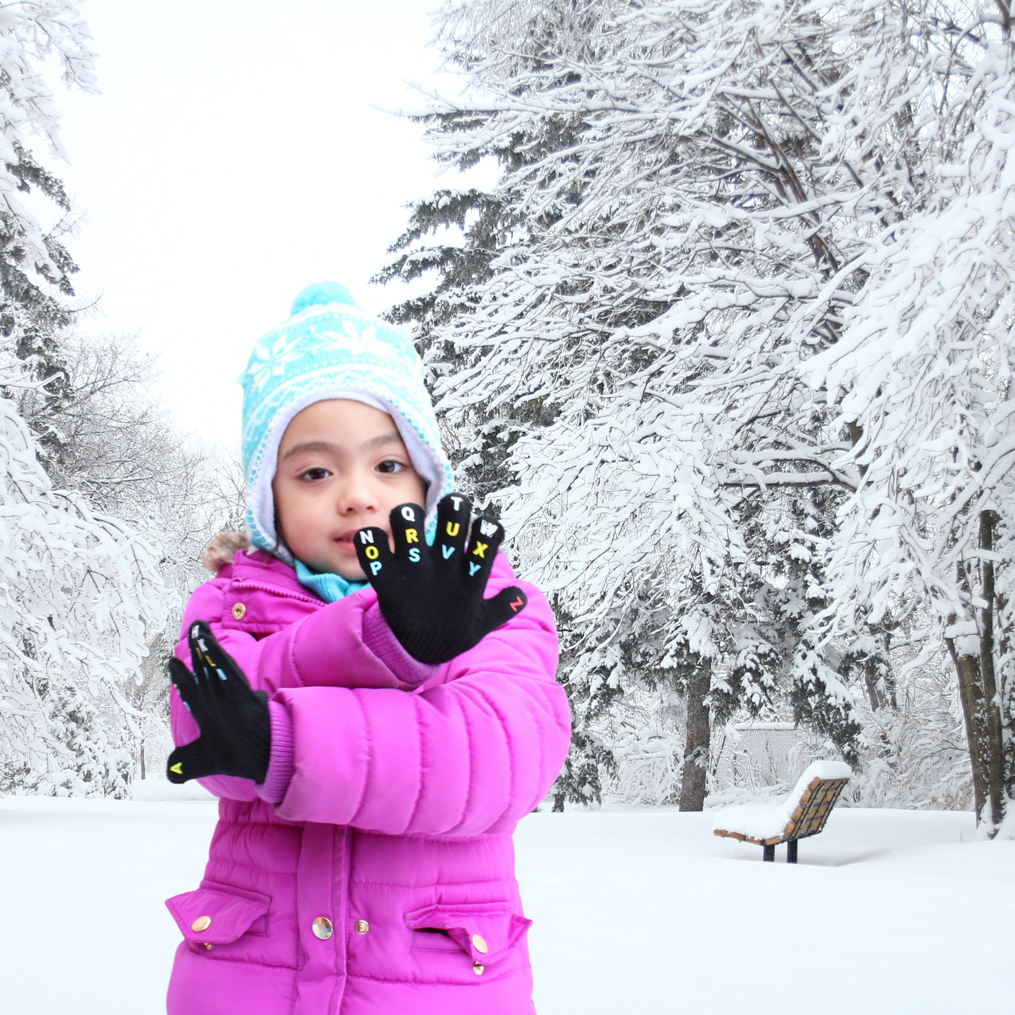 Glove Scholars |learning alphabet gloves for toddler | kids age 2 to 4 years | gloves for kids | woolen acrylic gloves for toddlers