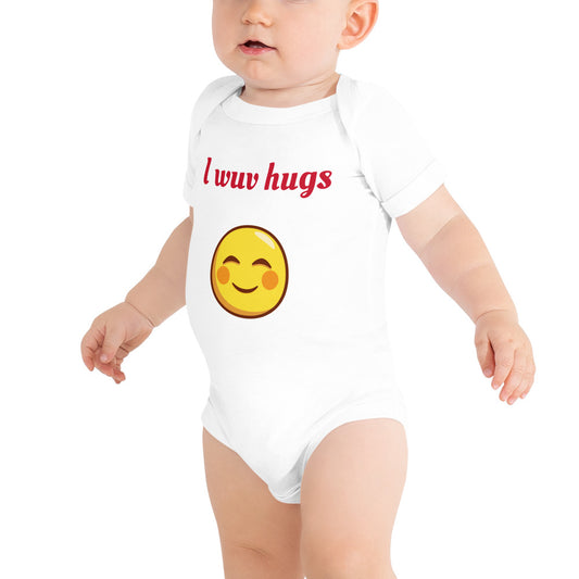 I wuv hugs cute baby one piece