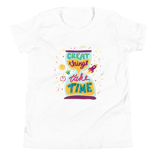 Great Things Take Time | Motivational | Youth Short Sleeve T-Shirt